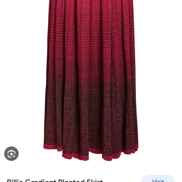 the Billie skirt is a pleated midi style in gradient metallic with the top - Picture 4 of 5